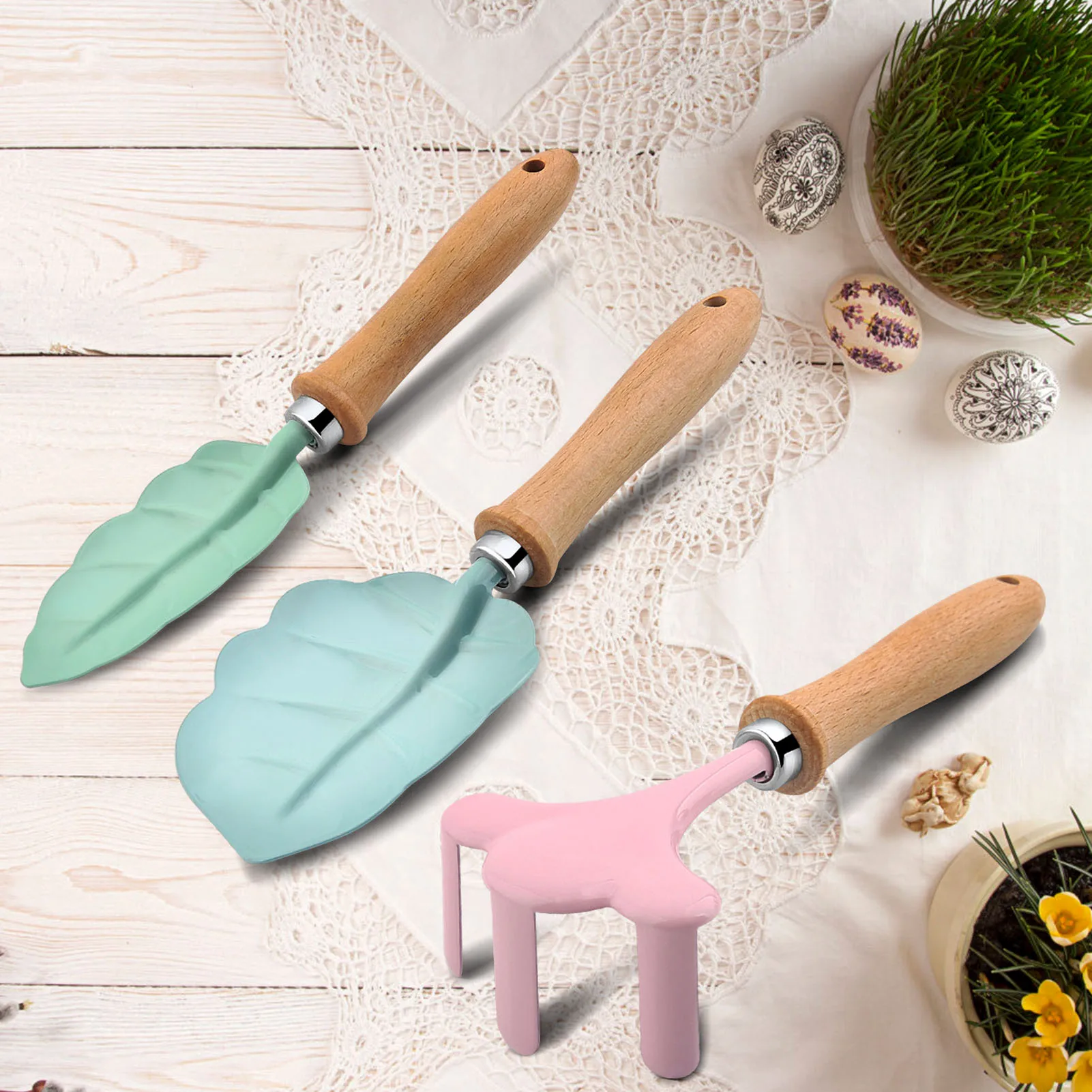 

Little Gardener Tool Set Kids Garden Shovel Rake Fork with Sturdy Wooden Handle Mini Garden Tools for Kids Gardening Set Kid Toy