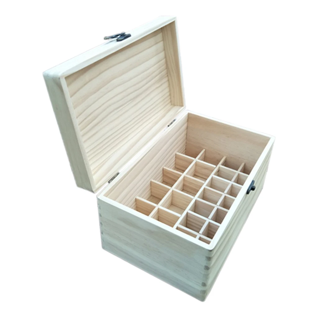 28 Slots Wooden Essential Oil Wooden Box - Oils Storage Case Holds 10/30ml