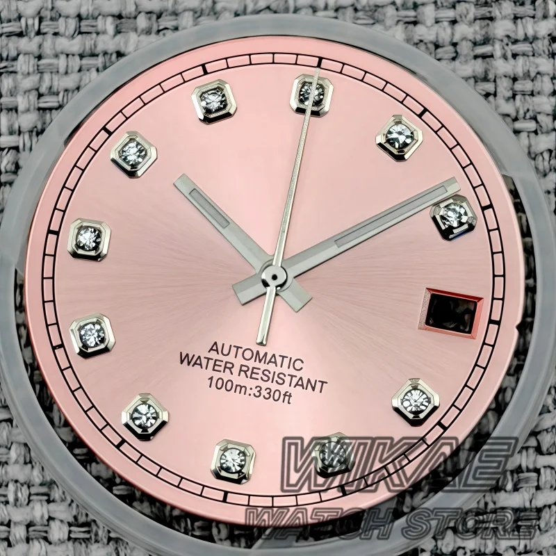 29MM D-J Style Diamond Dial And Hand Set Black Blue Pink Gold White Brown Sunburst Dial Fit NH35/NH36 Movement Watch Repair Tool