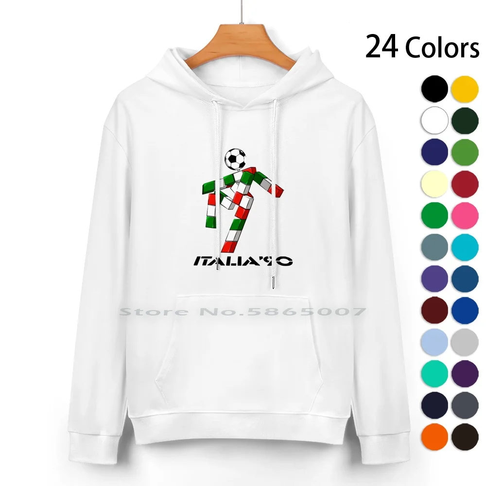 Ciao 1990 Mascot Pure Cotton Hoodie Sweater 24 Colors Soccer Football Vintage Sport Italia Fans Retro Cup Mascot Bela Ciao