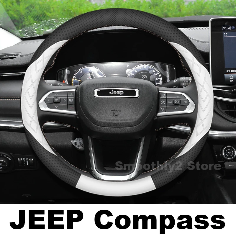 

Leather Car Steering Wheel Cover For JEEP Compass 2025 2017-2024 wear-resistant Auto Steering Wheel JEEP Compass Accessories