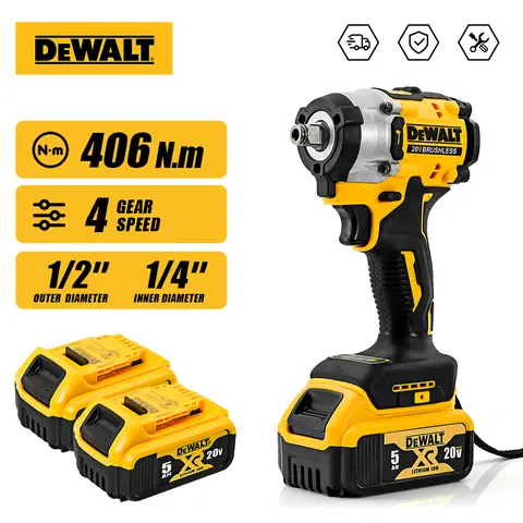 DEWALT 컴팩트 임팩트 렌치, 브러시리스 1/2 무선 렌치, 가변 속도 충전 전동 공구, DCF921, 20V 배터리 1 임팩트 렌치 | 전동 공구