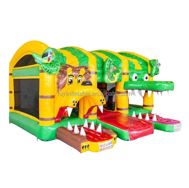 Commercial Inflatable Bouncy Castle Crocodile Bouncy Inflatable Jumper With Slide