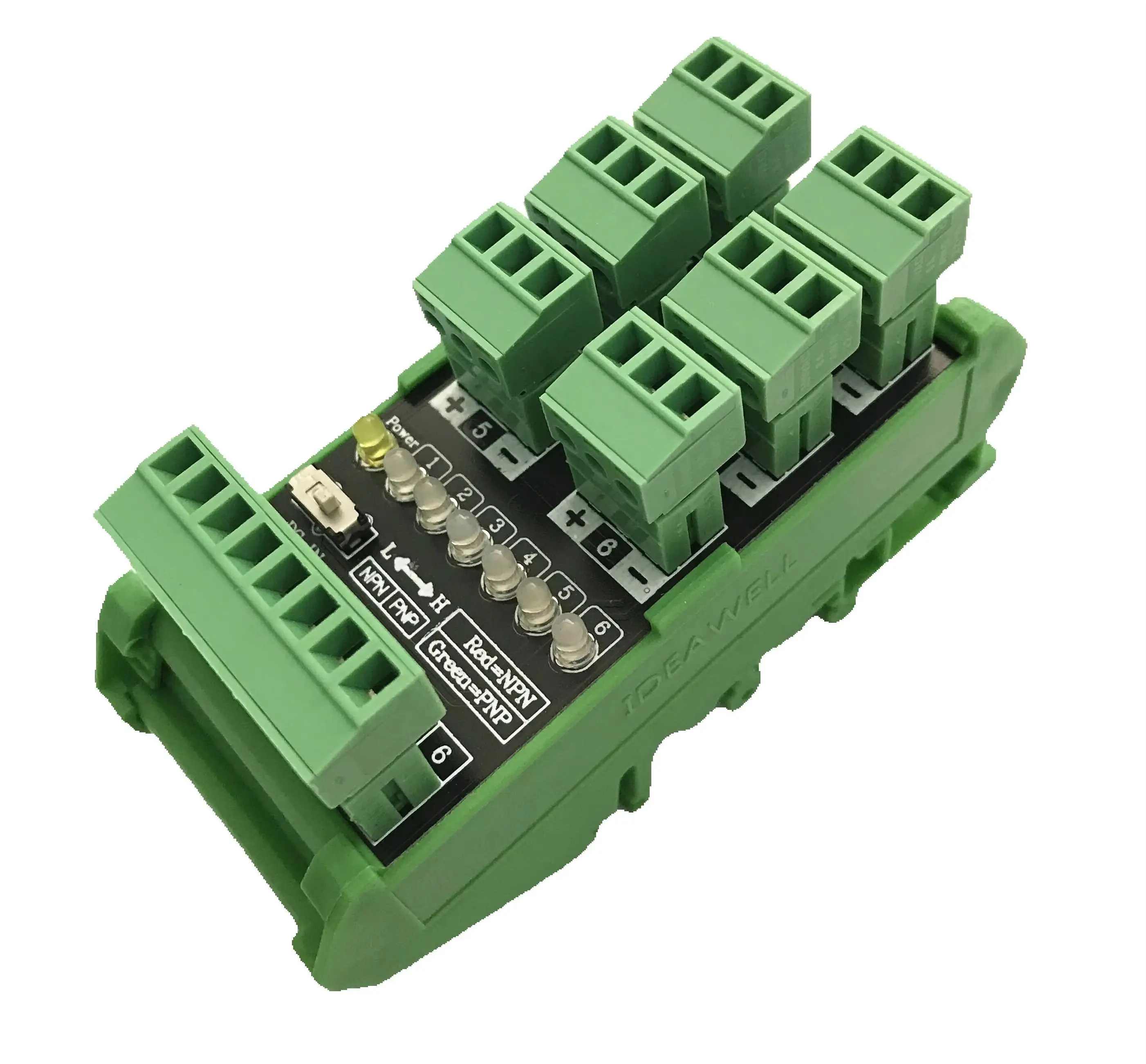 6-Way Proximity Switch Sensor Terminal Block 2-Wire 3-Wire PLC Input Module Photoelectric Transfer Board NPN / PNP