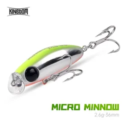 Kingdom Slow Sinking Minnow Fishing Lures 36mm 2.6g Wobblers Hard Bait Pesca Jerkbait Lure Fishing Tackle For Trout Bass