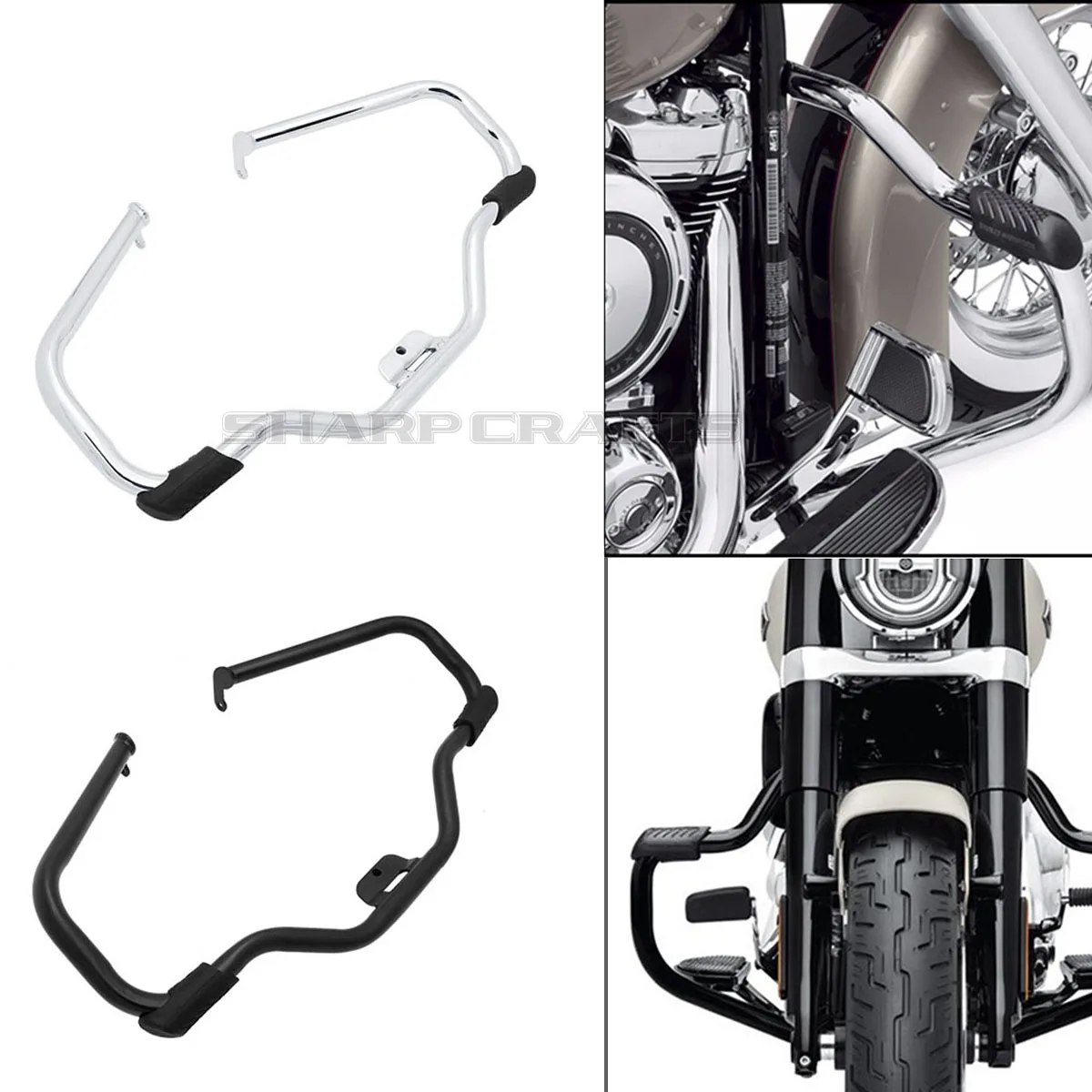 Para Harley Softail Fat Boy Heritage Deluxe Slim Springer Street Bob Breakout Sport Glide protector de motor barra de choque de carretera