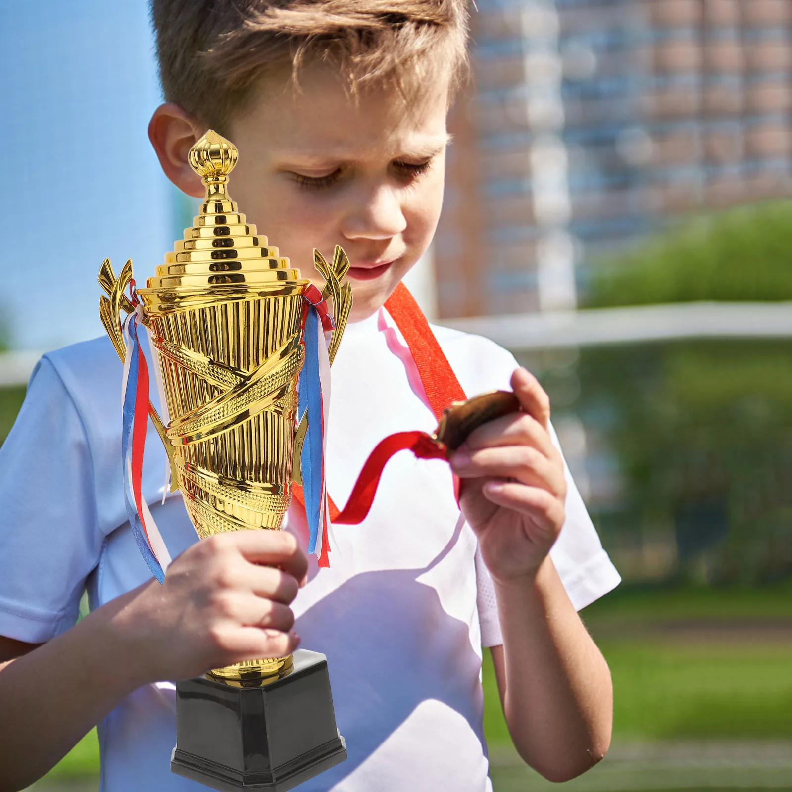 

Plastic Trophy Cup Golden Color Sturdy Durable Base for Kids Adult Award Prizes Competition Party Kindergarten Graduation