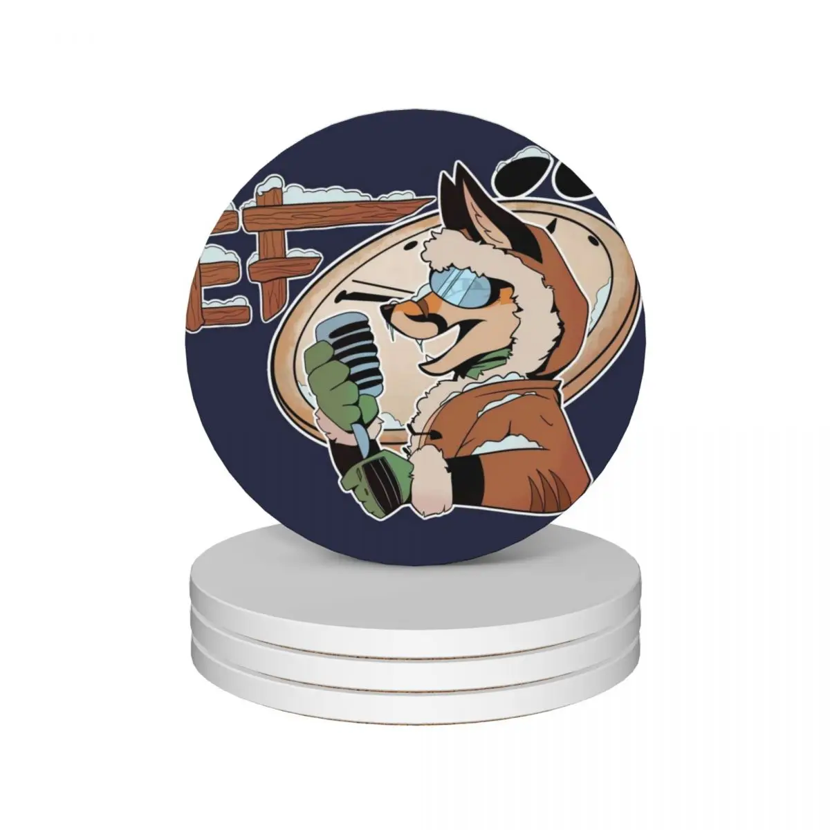 

Eurofurence Online 2021 (Frozen in Time) Ceramic Coasters (Set of 4) for coffee mugs teapot mat Coasters