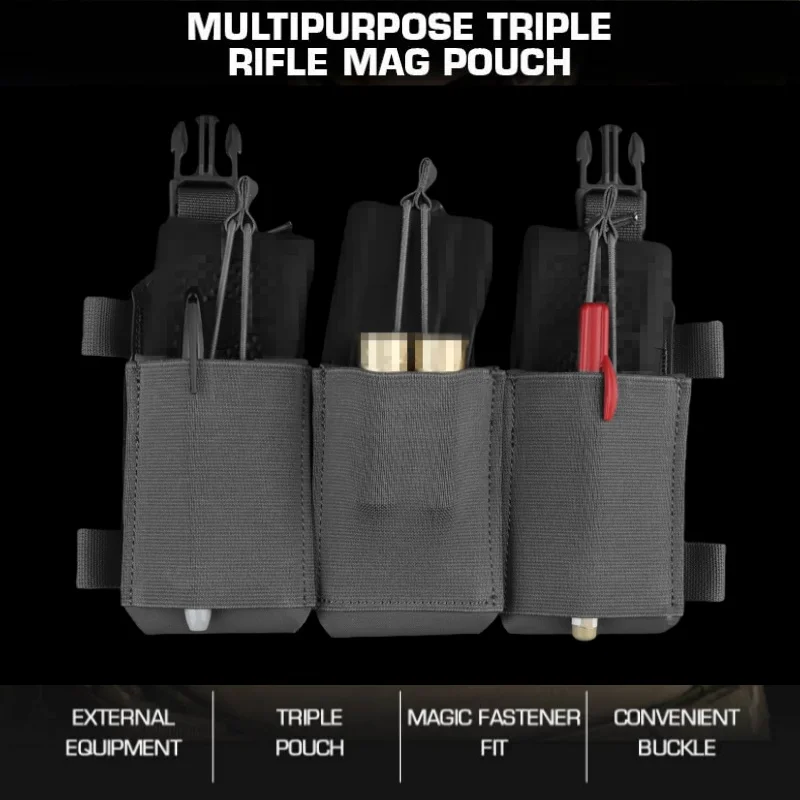 

Multipurpose Triple Rifle Mag Pouch | Range Training Essential Rifle Magazine Pouch | For Wilderness Equipment Accessories