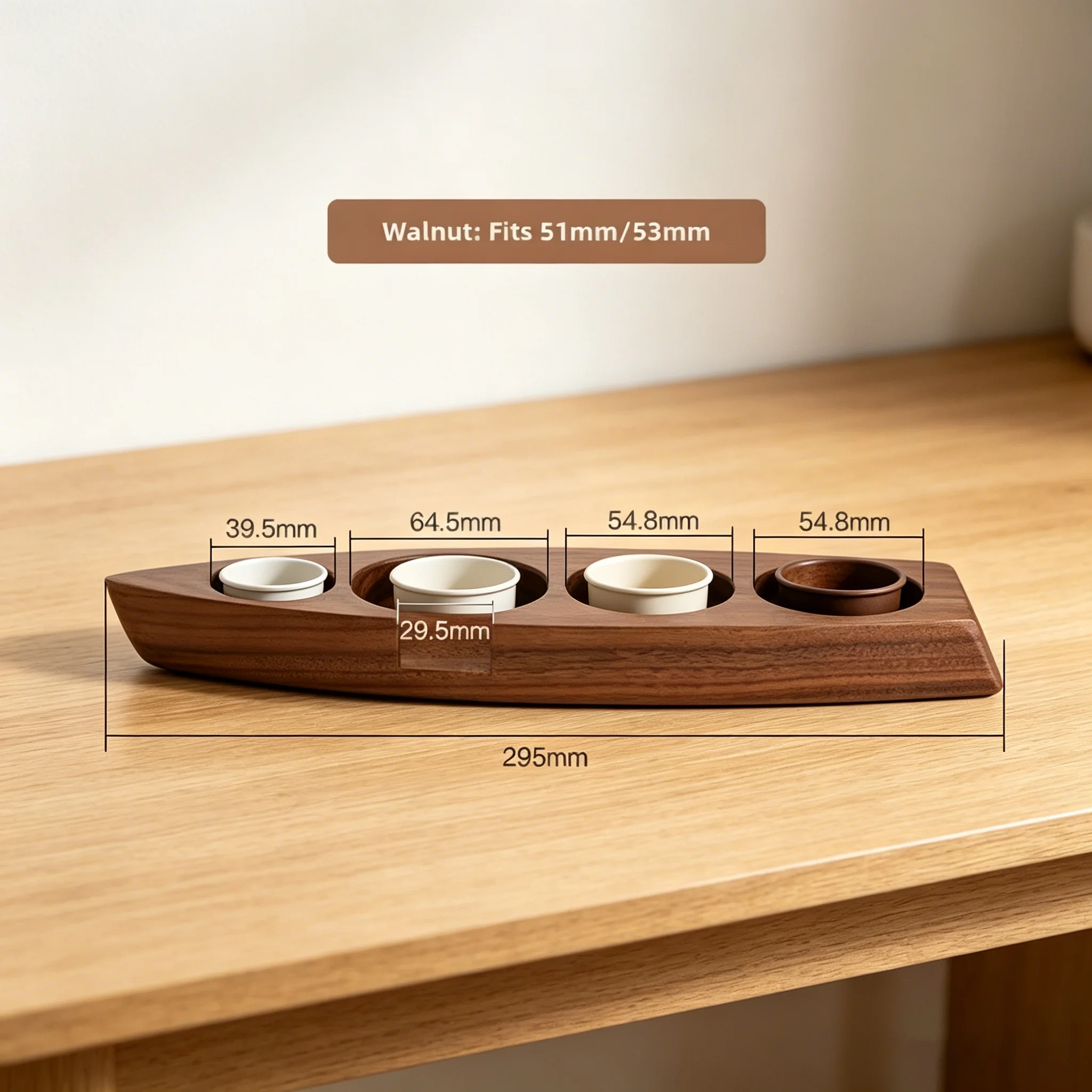 Beech Wood Boat Shaped Candle Holder 4 Holes Tealight Stand For Home Wedding Dining Table Decor Fits 51mm/53mm Candles