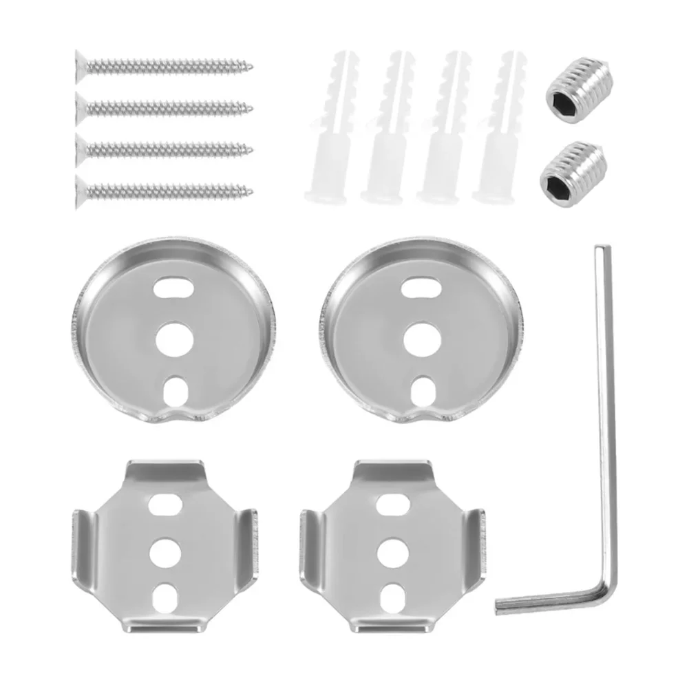 Stainless Steel Bathroom Towel Rack Installation Kit 15pcs Wall Mounted Replacement Hardware for Towel Bars Shower Rods