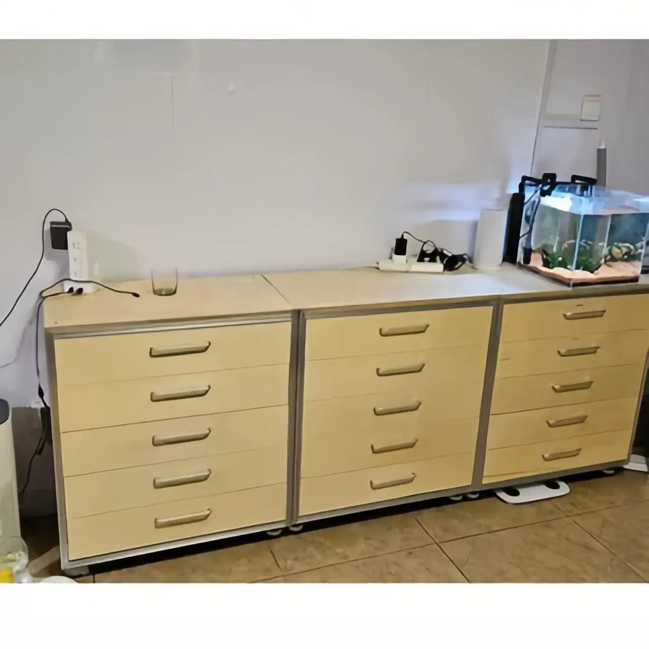 

Nordic simple modern aluminum profile solid wood dining side cabinet living room storage