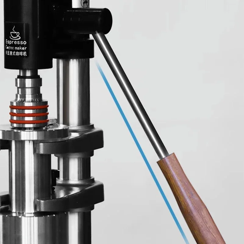 Máquina De Espresso Manual De Aço Inoxidável, Camping Cafeteira, Portafilter, Base De Madeira, Café Italiano Ao Ar Livre, 58mm