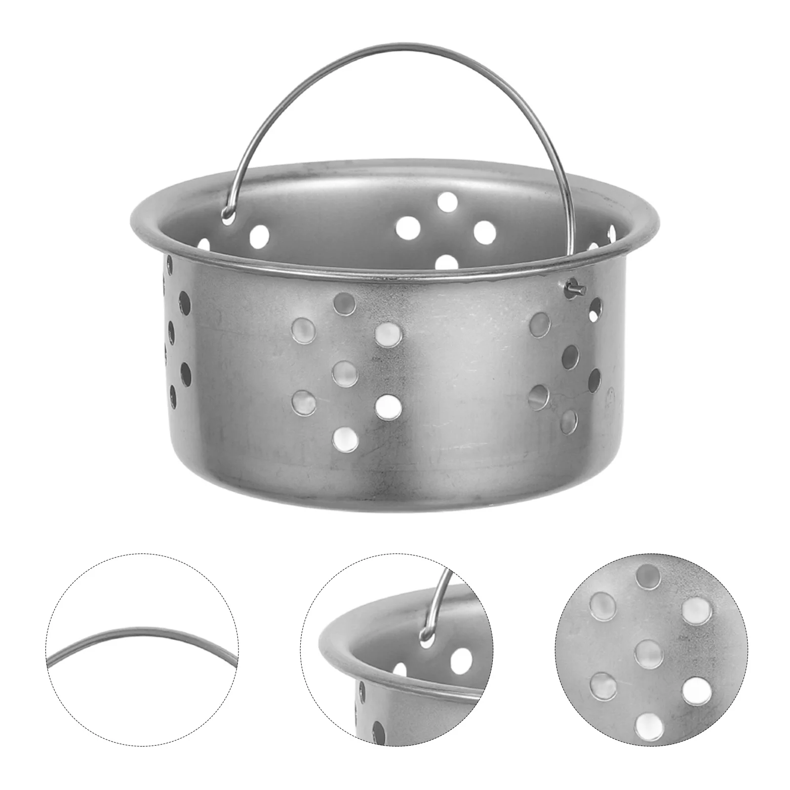 

3Pcs Kitchen Sink Strainer Drain Basket Heavy Duty Stainless Steel Mesh Food Catcher for Smooth Water Flow and Easy Cleaning