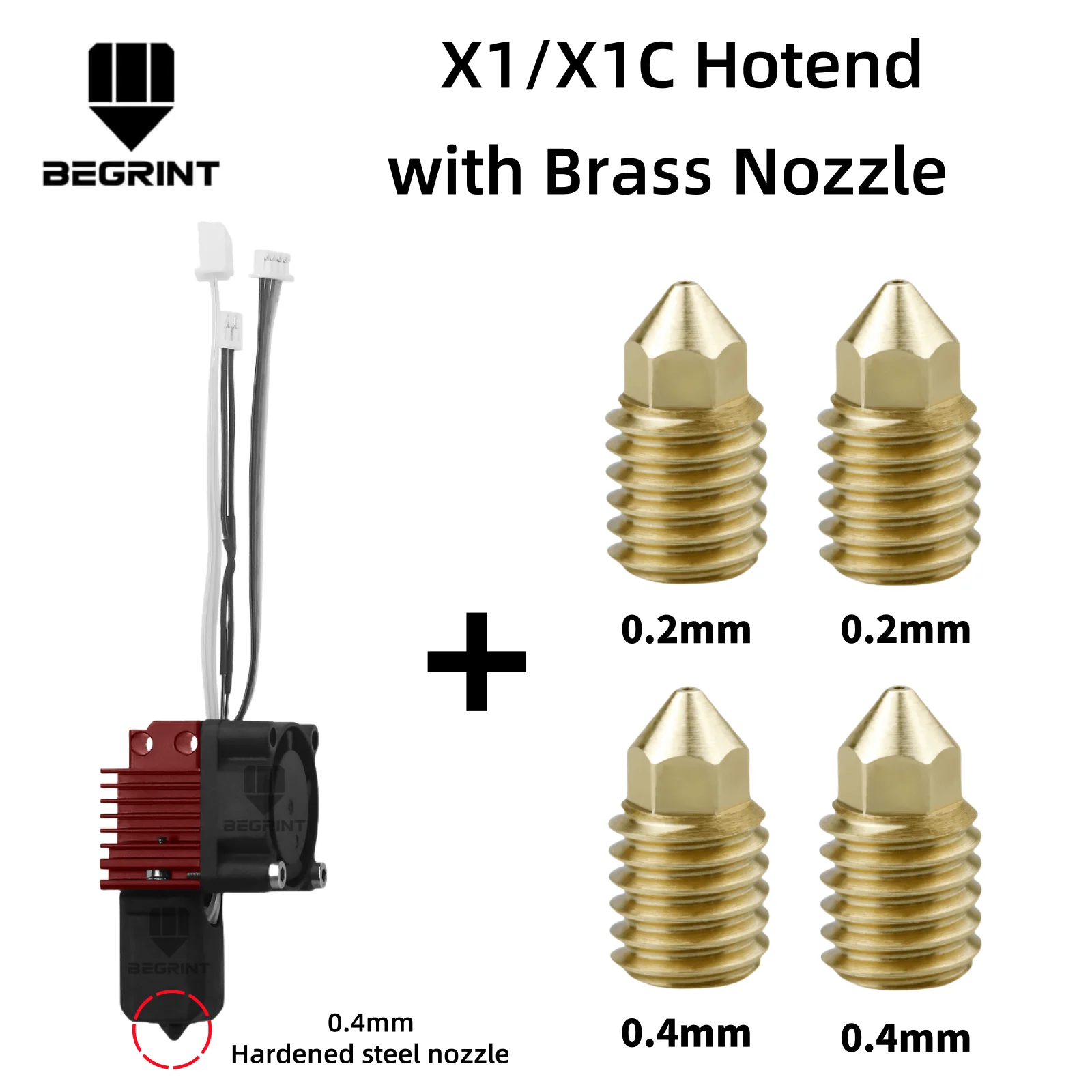 Komplette Hotend-Baugruppe Hotend für Bambu Lab X1 X1C P1P P1S mit Lüfter Upgrade 2.0 mit Düse Complete Bamboo Lab X1 Carbon