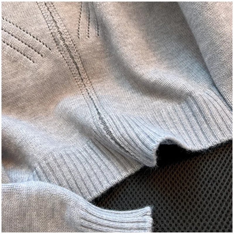 2025년 가을 겨울 여성용 신상 스플라이스 라운드넥 지퍼 패션 단색 다용도 캐주얼 니트 스웨터 탑