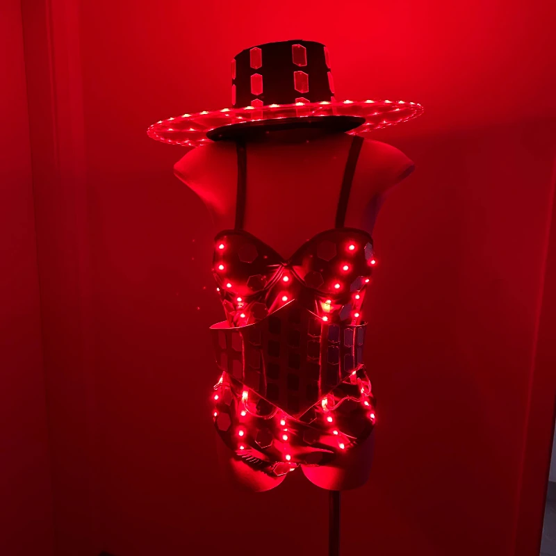 

Сексуальный светящийся LED-костюм-боди, светящийся наряд, светящийся костюм для вечеринки, танцевальный костюм для девушек, сценический комплект для женщин, костюм для косплея