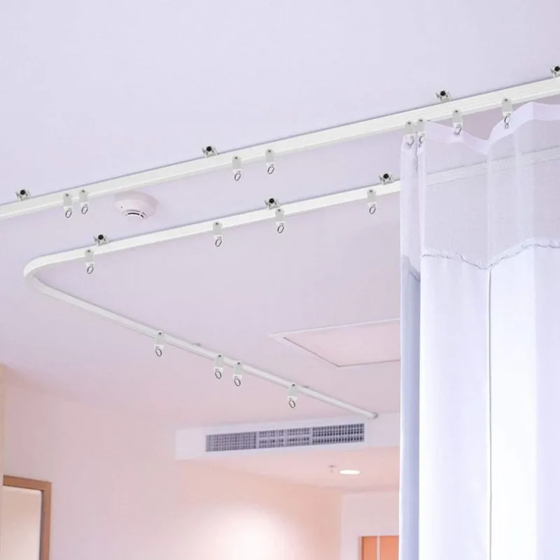 3M Set Flexible Ceiling Curtain Track Gliders Bendable Window Rail Top Side Clamping Curtain Accessories for Home Decor