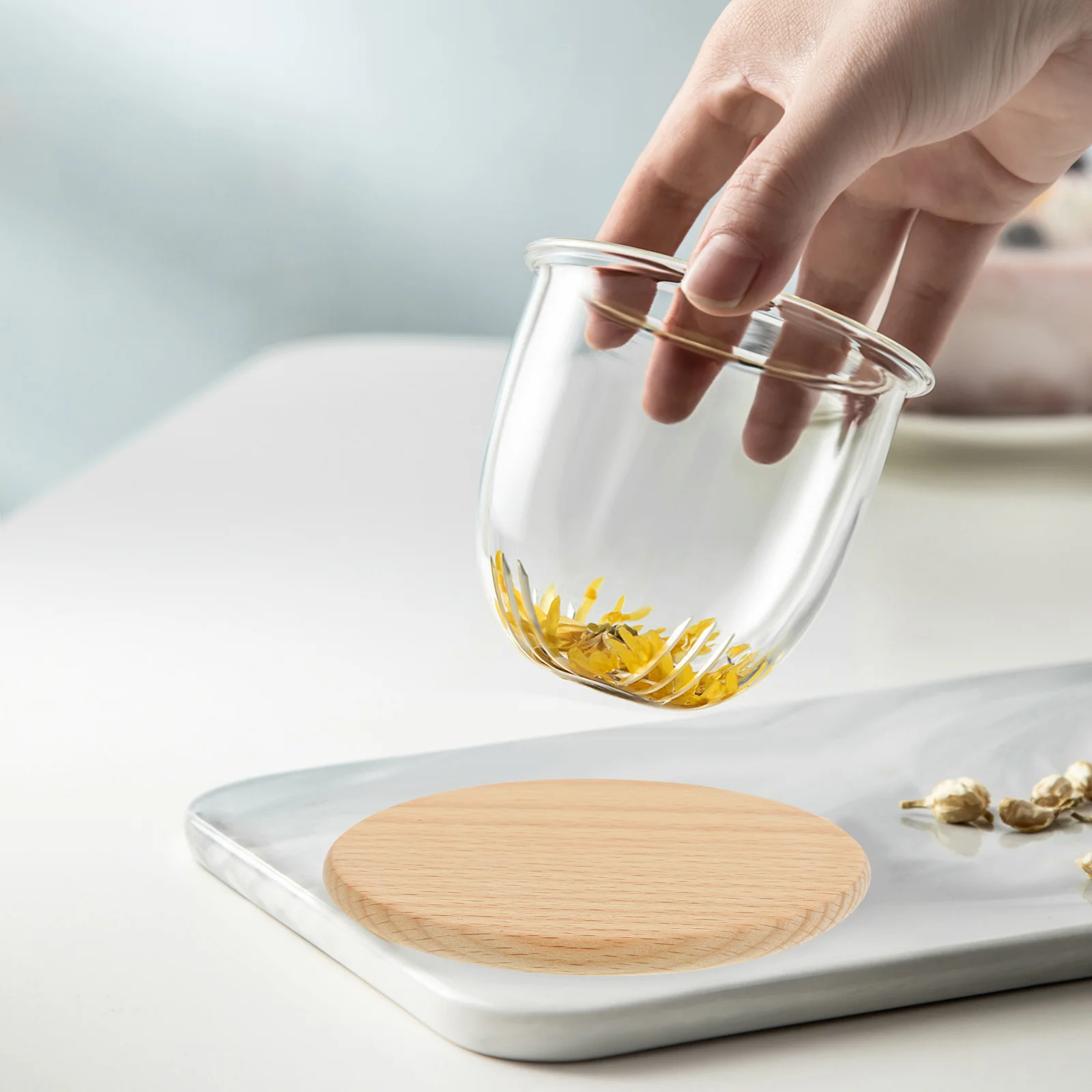 

6Pcs Wood Cup Coasters Heat Resistant Pads for Table Protection Home Coffee Use Wood Coasters Cup Mat Small Coaster