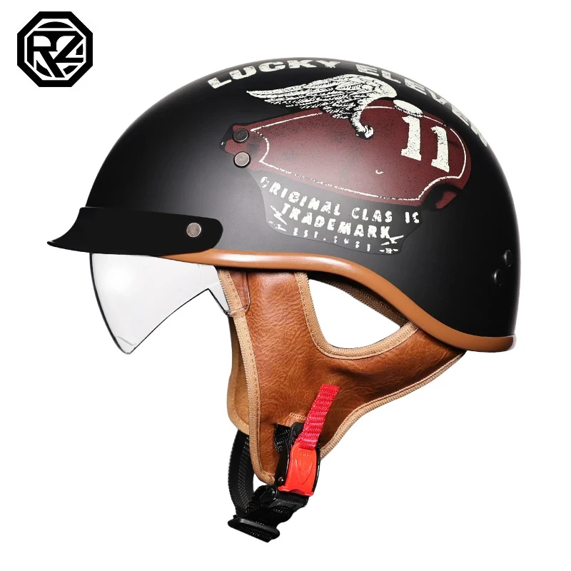 Motorcycle Helmet With lenses Retro Half Helmet Jet Helmet Open Helmet Scooter Cruiser Chopper Half Shell Helmet Adult