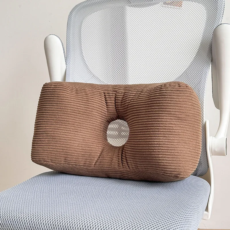 

Corduroy waist pillow office sleeping pillow computer chair waist cushion pregnant woman backrest car small pillow