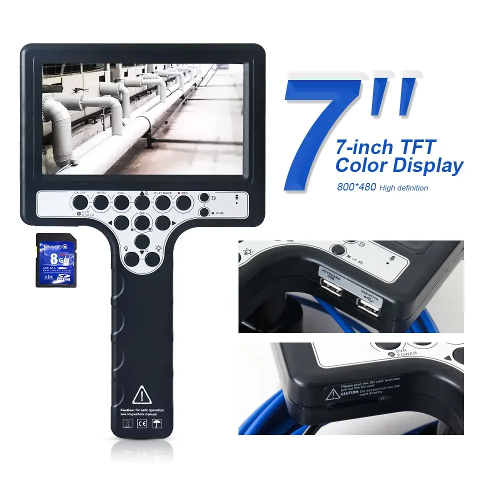 Portable 20M Tvbtech Car Endoscope Sewer Crawler Weld Water Pipe Robot:boroscope Inspection camer