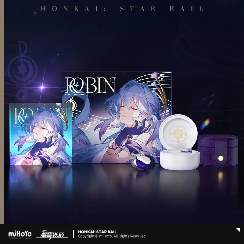 

miHoYo Game Robin Headset Official Honkai Star Rail Robin Bluetooth Earphone Gift Box Anime Wireless Headset Cosplay Xmas Gifts