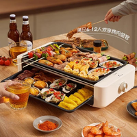 Electric BBQ Grills Smokeless Korean Style Roasting Plate Skewer Machine and Grill Rack for Home Use Ideal for Healthy Grilling