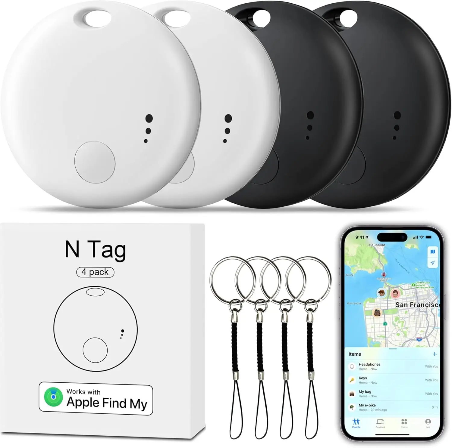 

N Tag Anti-Lost Tracker Bluetooth Finder for Car Key Wallet Item Locator iOS and Android Compatible Alarm Remote Control