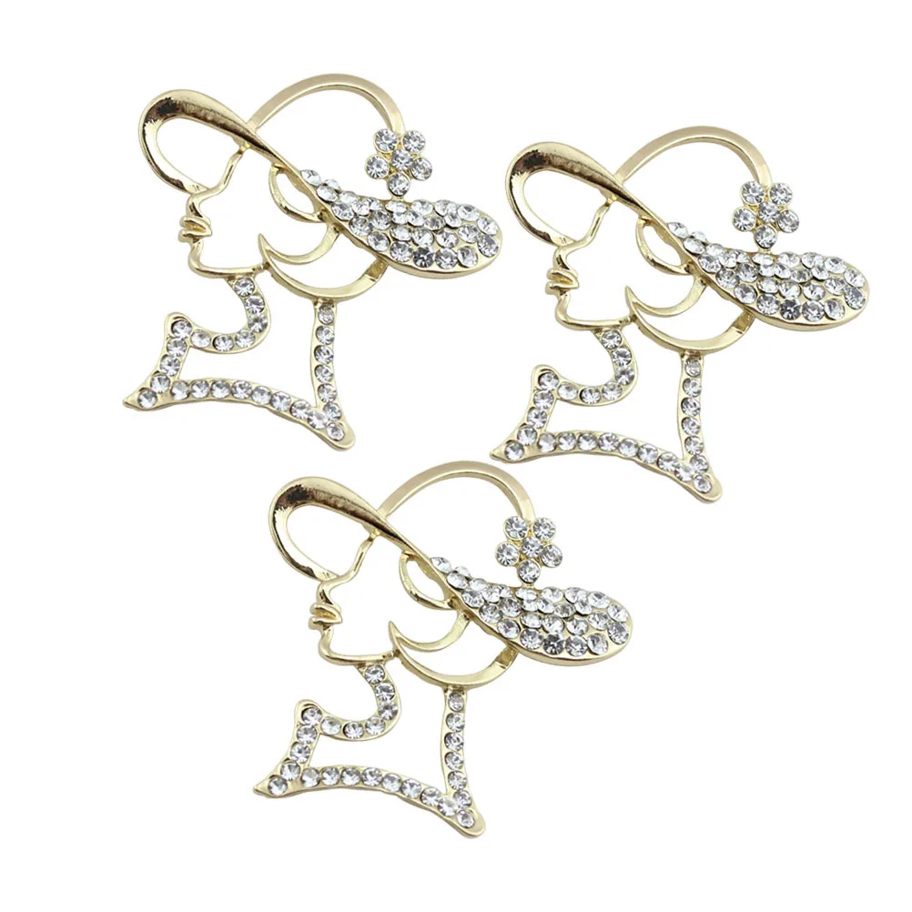 3 個のラインストーン電話装飾合金 Diy パッチケースブローチヘアバンド女性ギフトスパークリングクラフト用品水ドリル