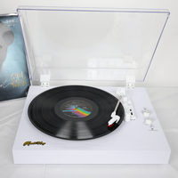 Record Players T01,Vintage Turntable for Vinyl Records with Speakers Turntables Support 3-Speed, Bluetooth Wireless Play