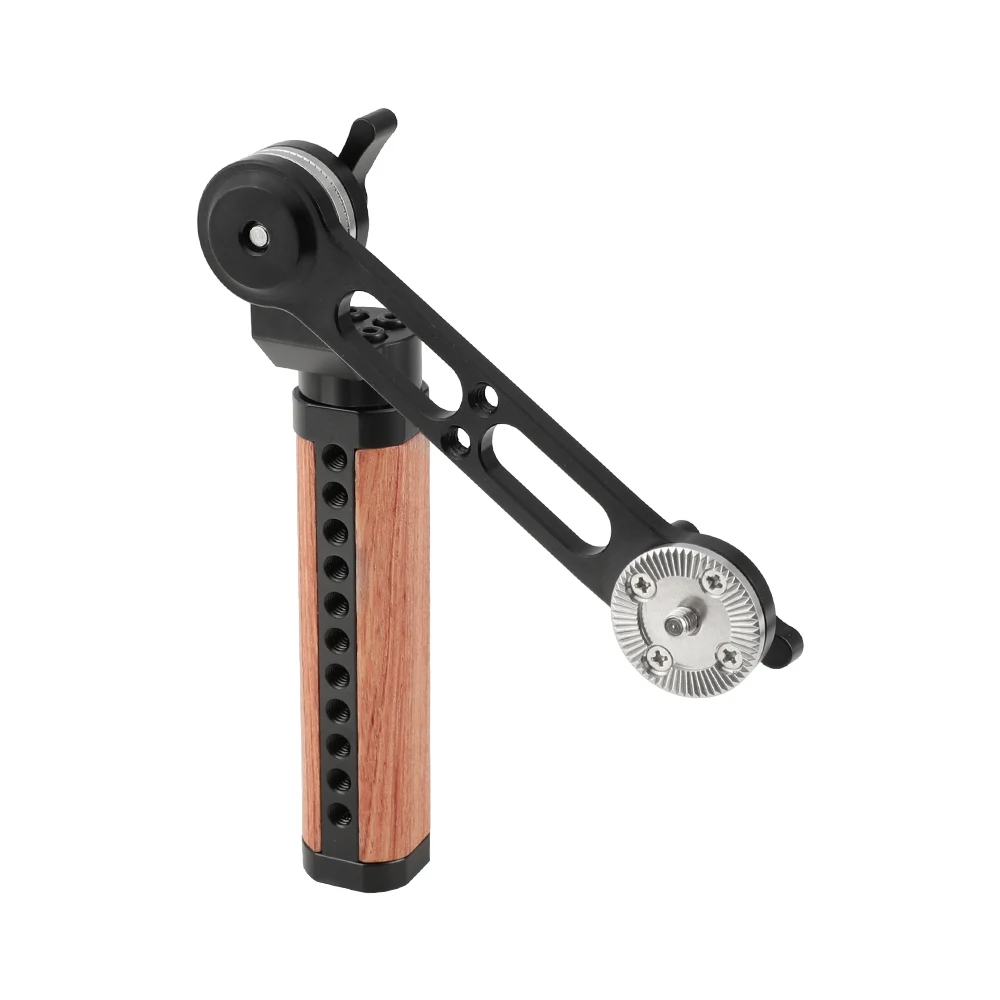 CAMVATE Camera Shoulder Wooden Handgrip Extension Arm With ARRI Rosette Mount Connection Joint for DSLR Shoulder Mount Video Rig