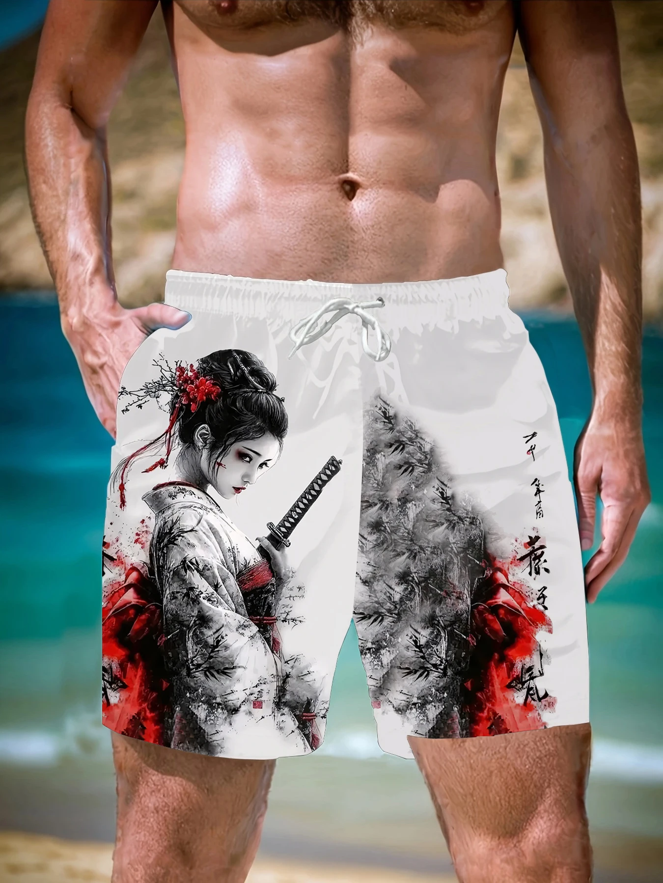 

Мужские модные пляжные шорты, женские шорты с принтом воина, мужские пляжные шорты для серфинга, купальники, летние быстросохнущие дышащие шорты Swin
