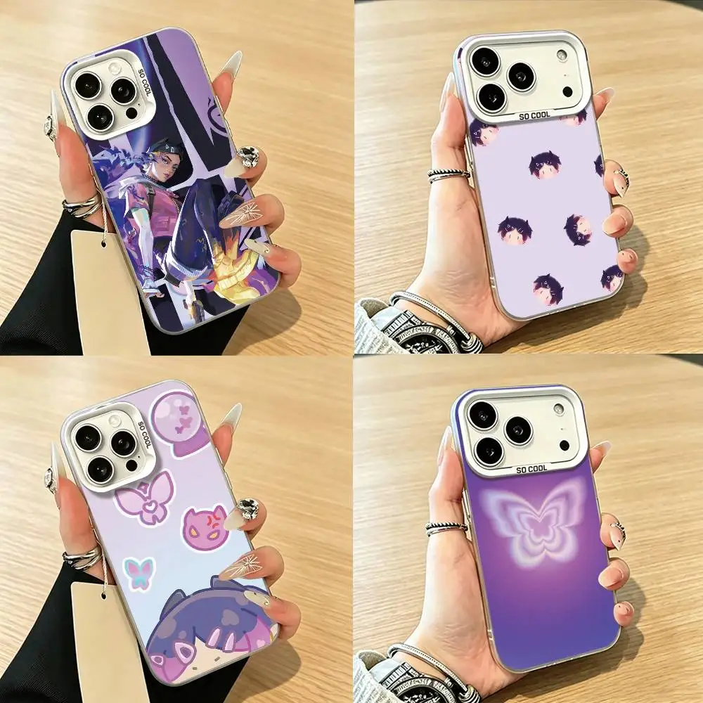 Popular V-Valorant C-Clove Phone Case For iPhone 17,16,15,14,13,12,11 Plus,Pro Max,XS,Colorful Silver White Cover