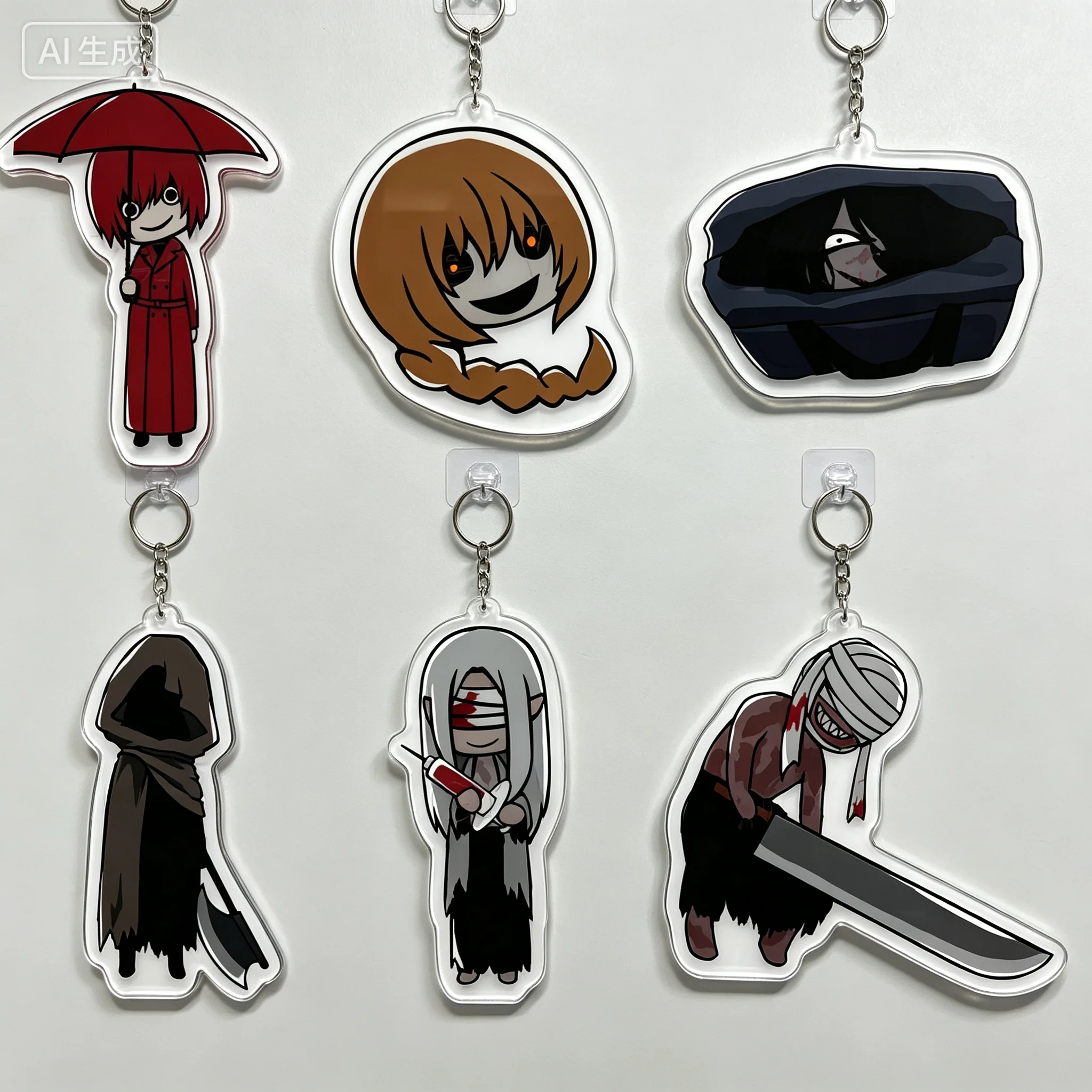 6cm Anime Homicipher Acrylic Pendant Keychains Bag Decorations Accessories Goods Collection Holiday Gifts
