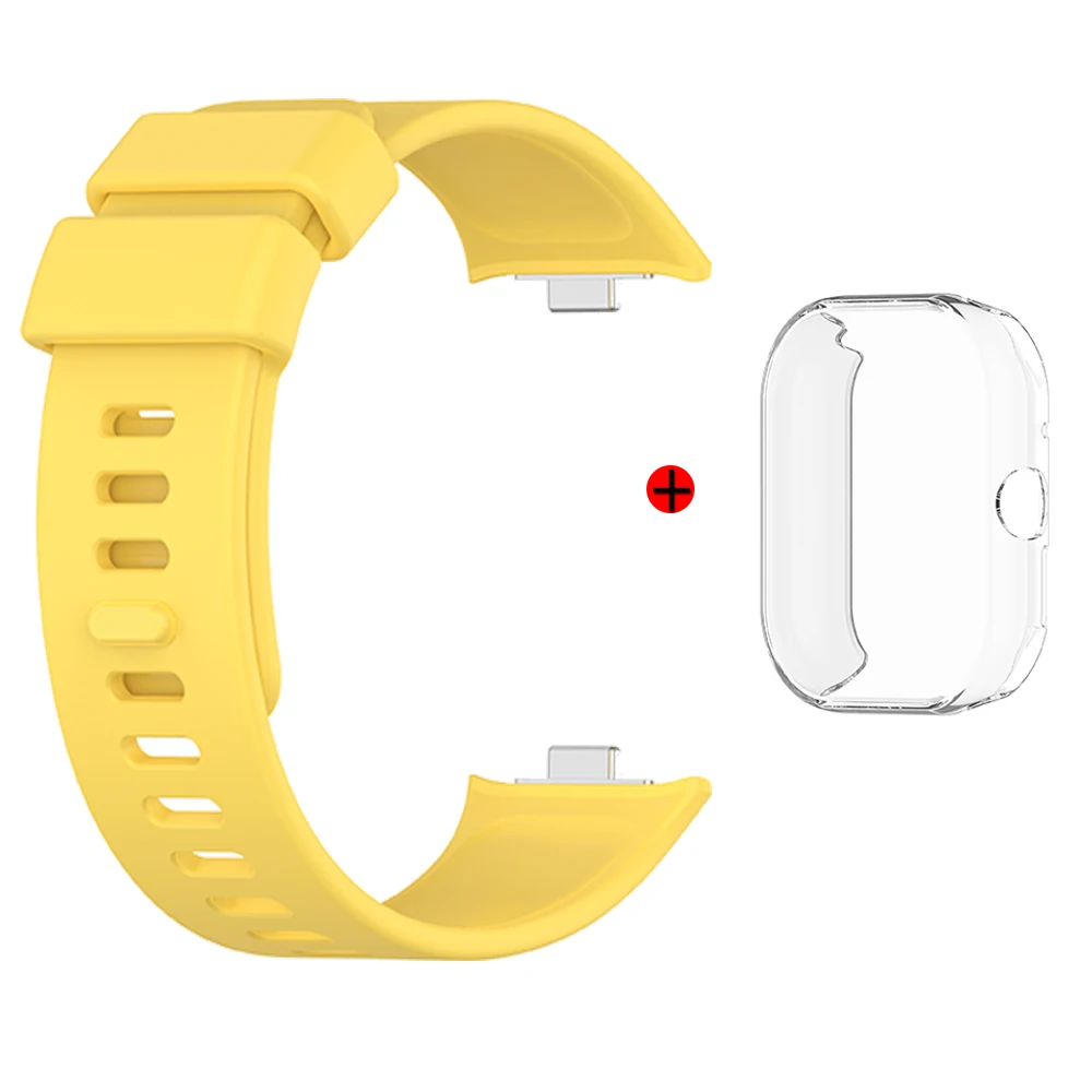 Ремешок для часов Redmi Watch 4 + Прозрачный чехол одинакового цвета ремешок с пряжкой высококачественный прочный силиконовый умный ремешок для часов