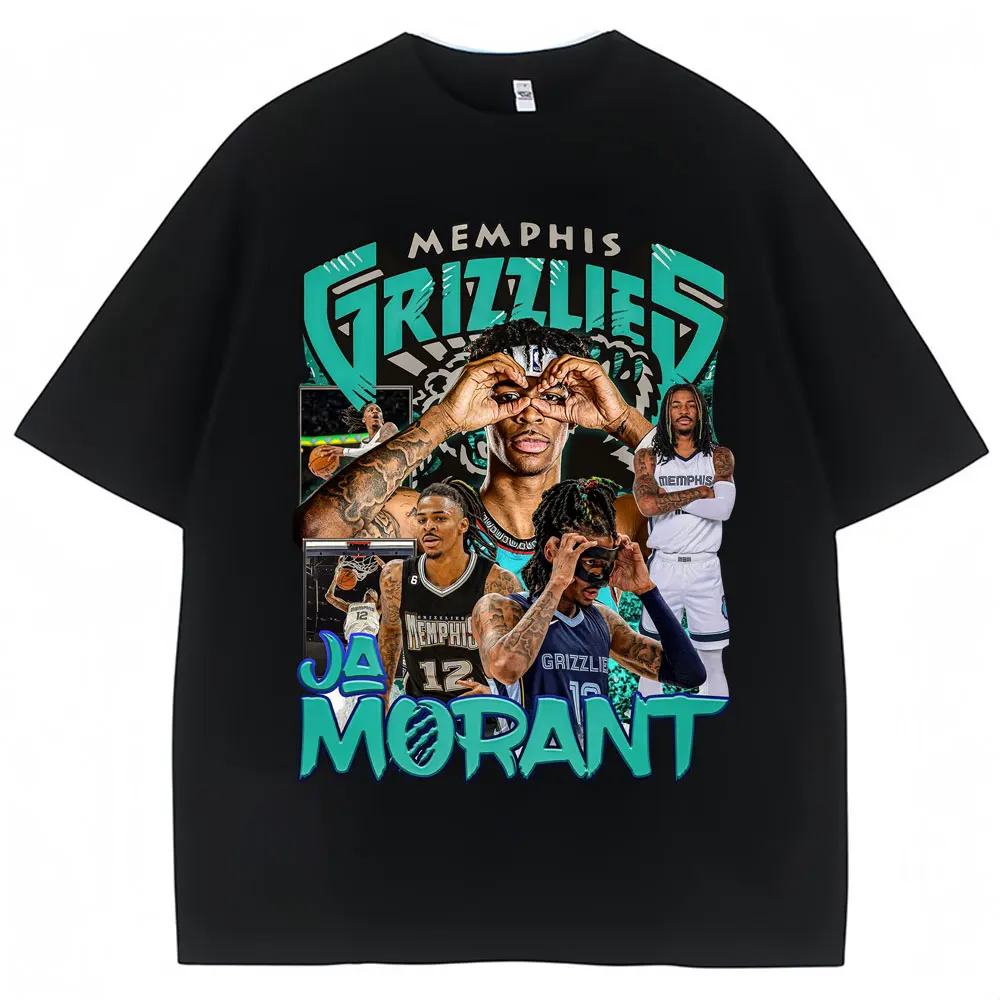 Camiseta gráfica Ja Morant 12 Memphis, regalos para fanáticos del baloncesto, camisetas Vintage de manga corta para hombres y mujeres, camisetas de moda Harajuku, ropa de calle