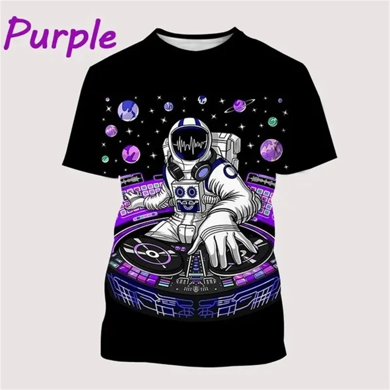 Galaxy Space Astronaut Graphic Tshirt For Men Women Digital Print Casual Short Sleeve Tee Tops Men Oversized T-Shirt Ropa Hombre