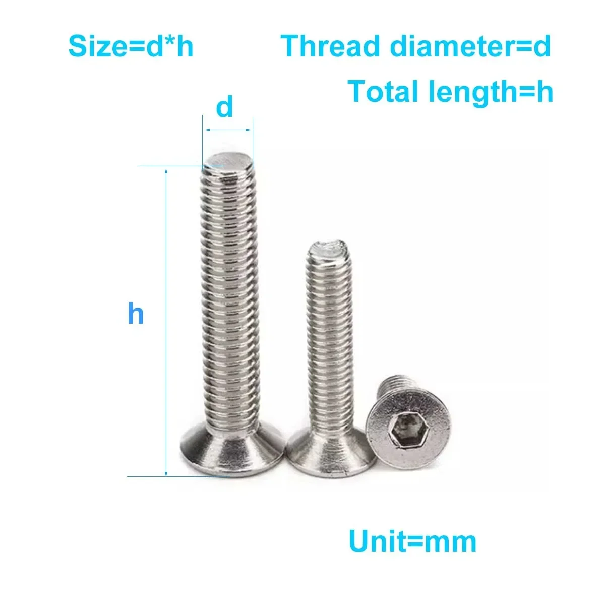 

M10M12 / 201 Stainless Steel Countersunk Head Hex Screw /Flat Head Cup Bolt