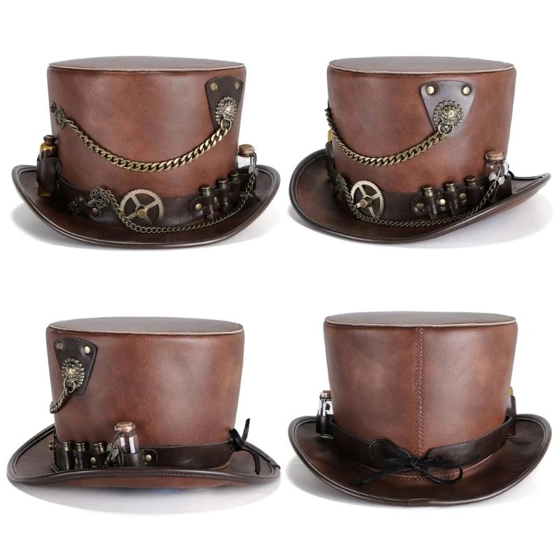 Gothic Steampunk Zylinder Cosplay Requisiten Kopfbedeckung für Hochzeiten und Abschlussbälle