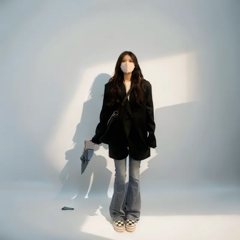 

Женский элегантный блейзер из полиэстера, прямого кроя, для собеседований, с воротником-стойкой, декоративными пуговицами, дышащий