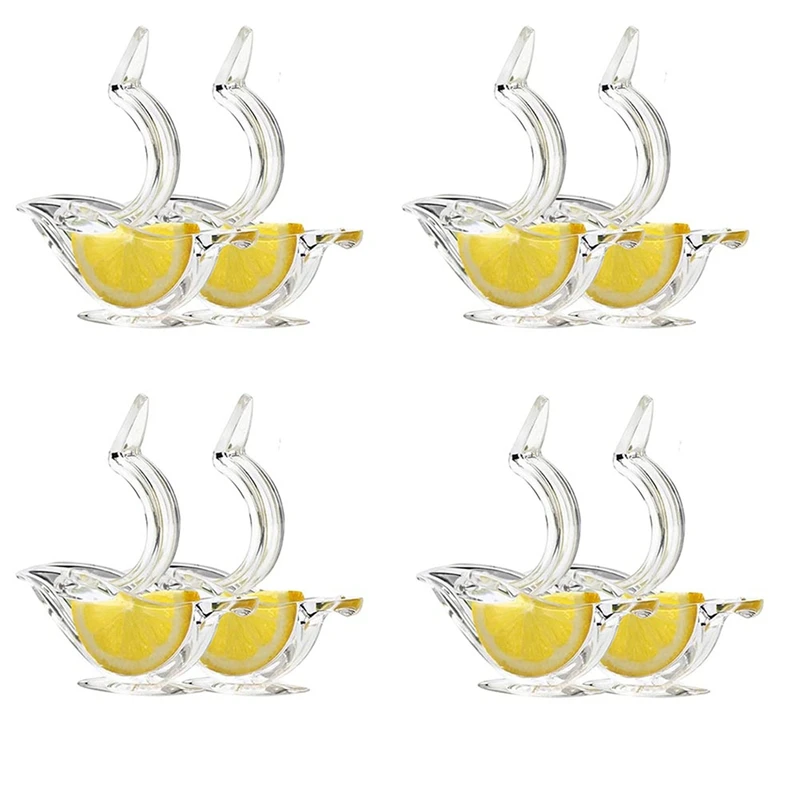 Manual Lemon Juicer,Acrylic Manual Lemon Slice Squeezer,Portable Transparent Fruit Juicer, Bird Shape, Hand Juicer (8PC)