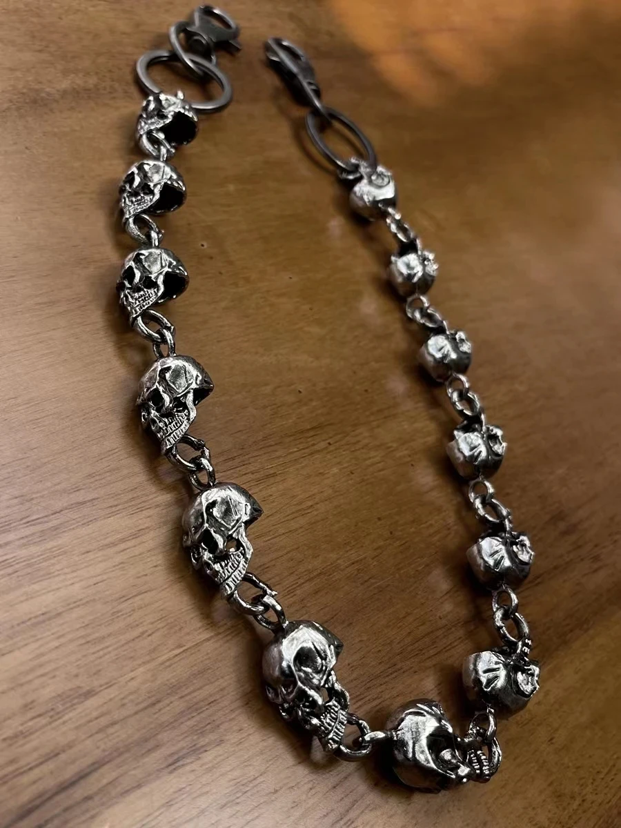 Punk Metal Retro Skull Chain Key Chain Waist Chain Personality Men\\\\\\\'s Motorcycle Biker Biker Rock Jewelry Waist Gift