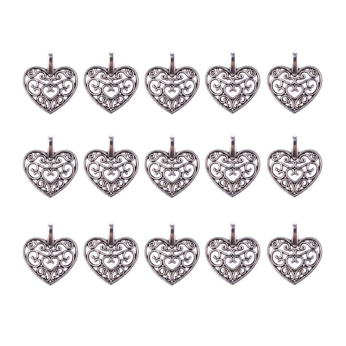 

50Pcs Hollow Heart Pendant Charms Alloy Metal DIY Necklace Earrings Accessories Handmade Jewelry Findings for Women