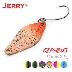 Jerry 2.5g High Quality Trout Lures Mini Brass Fishing Spoons Freshwater Bait Spinner Bait Pesca Flowers Baubles Single Hooks