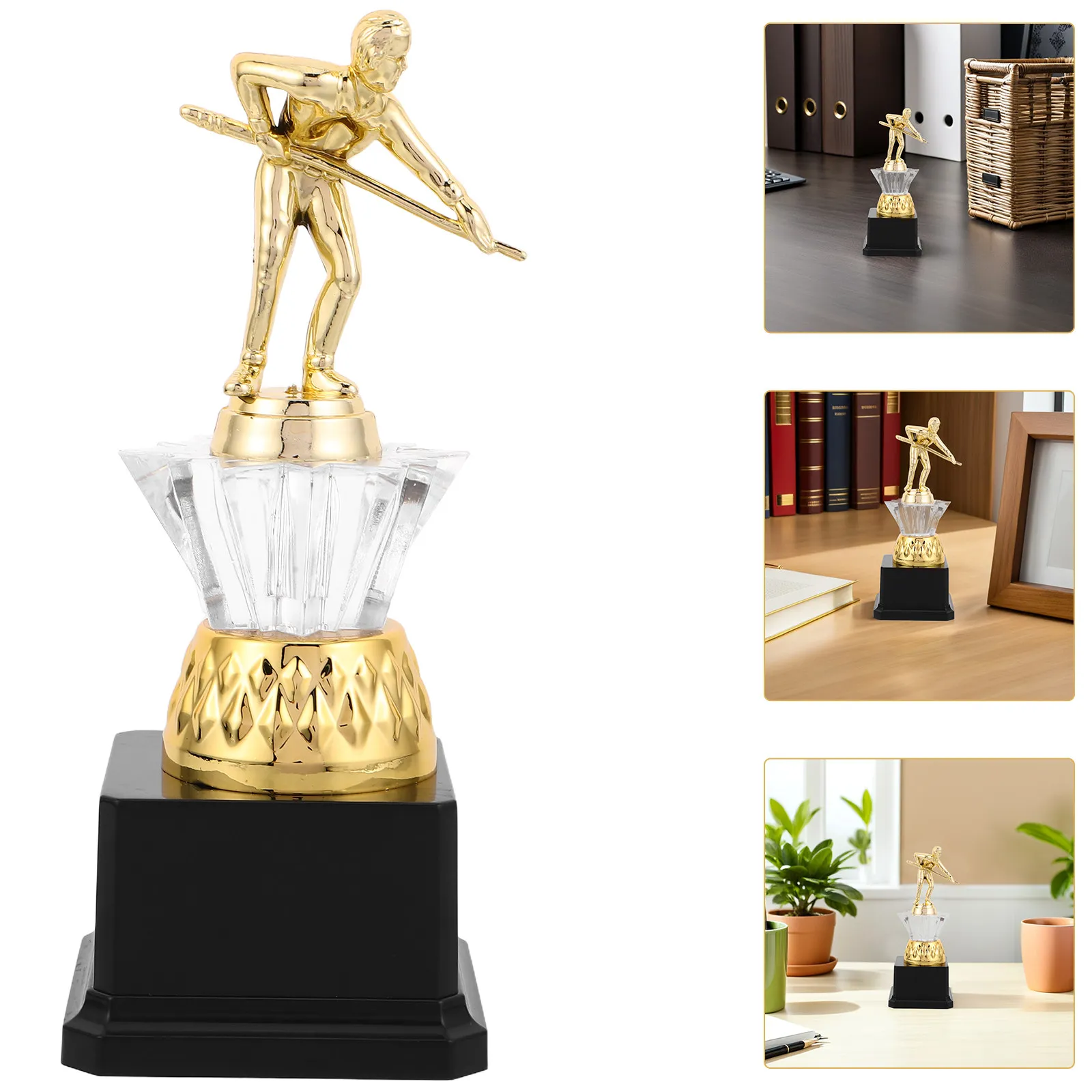 

Gold Billiards Trophy 8In Elegant Pool Player Party Competition Snooker Championship Winner Award Trophy Billiard Player Statue