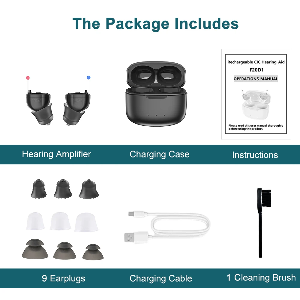 Rechargeable Hearing Aids Audifonos for Deafness/Elderly Magnetic Charging Mini Size Invisible Hearing Aid Ear Sound Amplifier