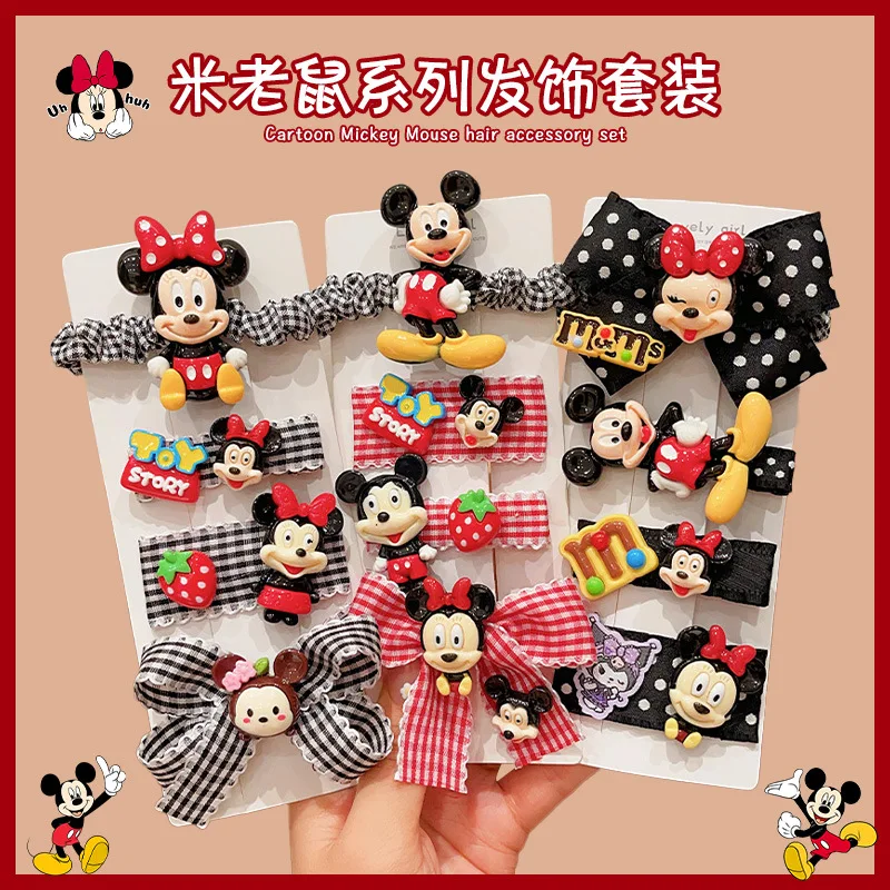 

MINISO Disney Children's Hair Bands Cartoon Mickey Hair Clips Cute Girls Hair Cards Girls Hair Bands