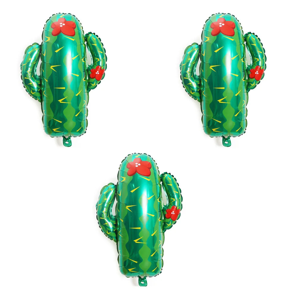 

4 Pcs Shaped Balloons Foil Helium Aluminum Decor Tropical Party Decorations Cactus