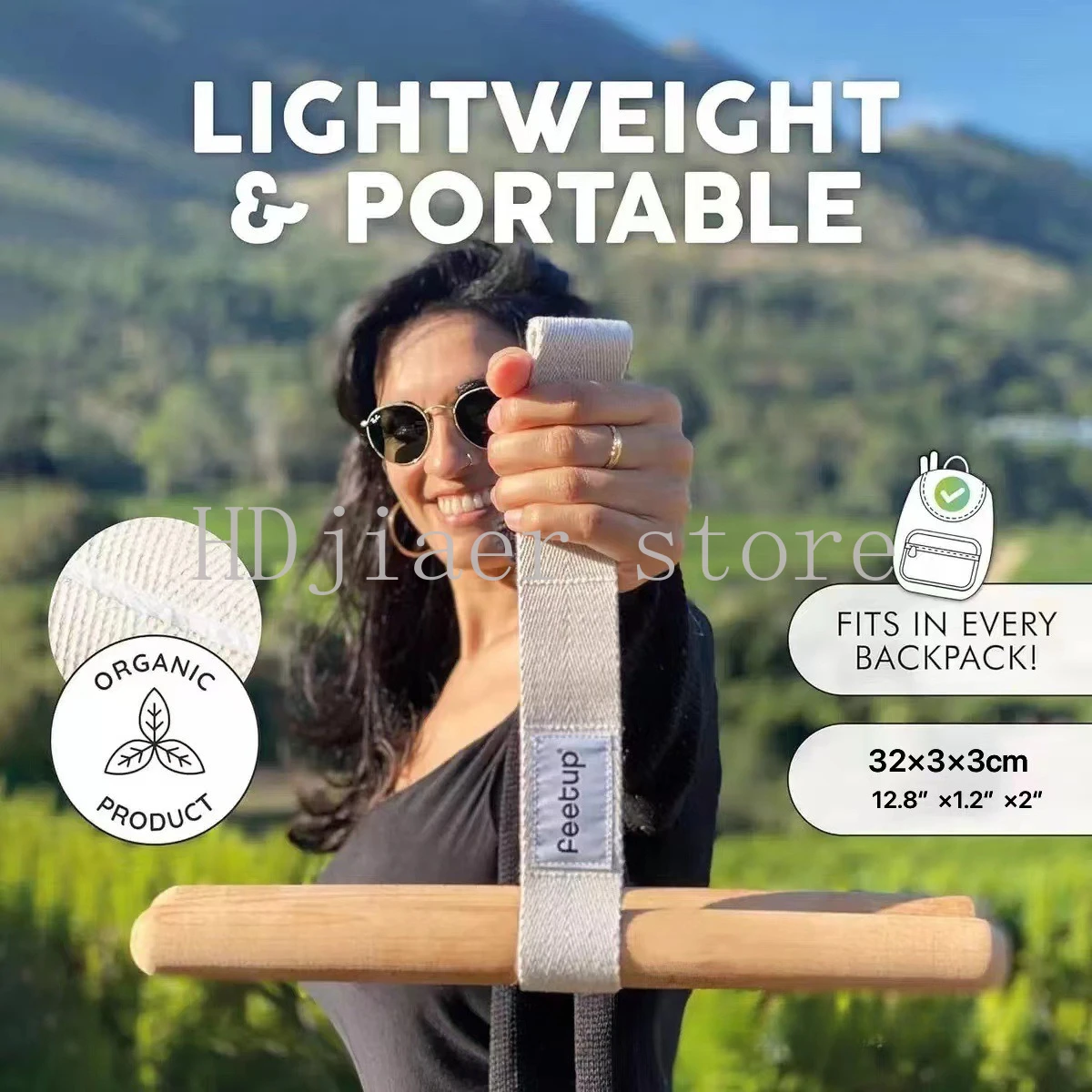 

Beech Handle Resistance Band Portable Stretch Bar Yoga Fitness Puller Gymnastics Stretching Equipment